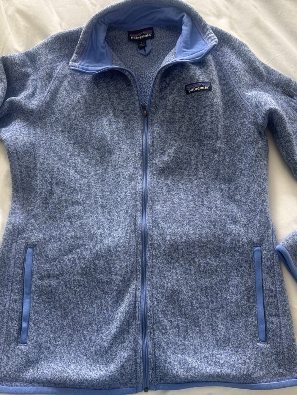 Patagonia Womens Heathered Blue Full-Zip Fleece better sweater Jacket